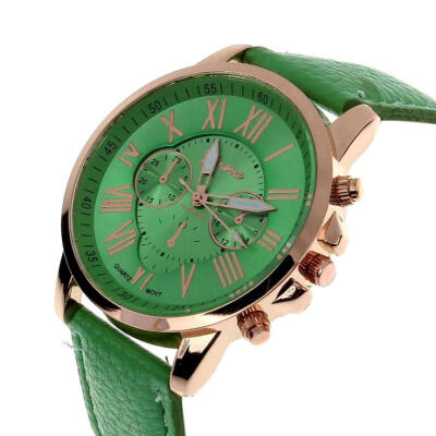 

Hot sale New Casual Watch Women Dress Watches Roman PU Leather Quartz WristWatch For Women Men relogio masculino erkek 2018 F