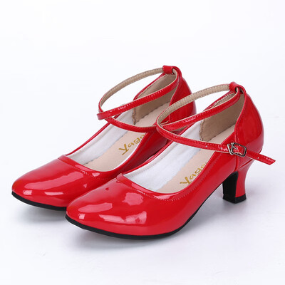 

YAGEYAN modern dance shoes soft bottom dance shoes patent leather square dance shoes dance shoes 4198