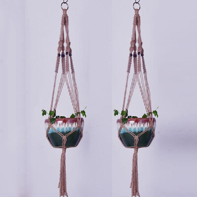 

Hand Made Macrame Plant Hanger Hanging Planter Wall Art Home Decor Indoor Outdoor Cotton Rope Woven Hanger
