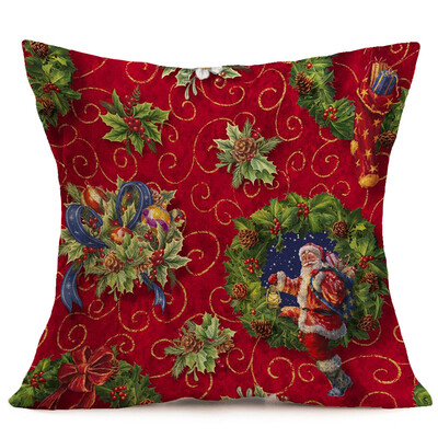 

Tailored Merry Christmas Linen Santa Pillow Cases Sofa Cushion Cover Home Decoration