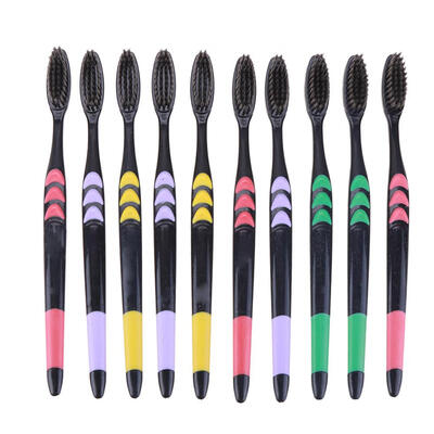 

Soft Bamboo Charcoal Black Toothbrush Adult Anti-Skid Care Tooth Brush