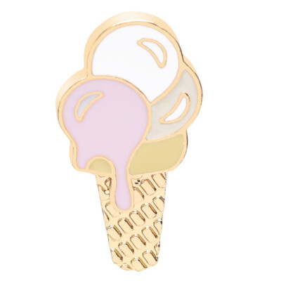 

Girls Creative Cartoon Ice Cream Lapel Pin Elegant Alloy Dessert Pin Ice Cream BroochPin Badge Kids