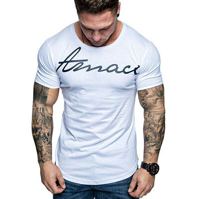 

Fashion Mens Slim Fit O Neck Short Sleeve Muscle Tee T-shirt Casual Tops Blouse