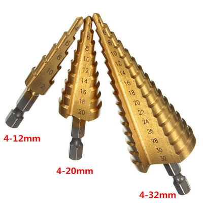 

4-12mm HSS Step Cone Drill Bit Hole Cutter Dint DIY Tool Set Hex Shank 1pc