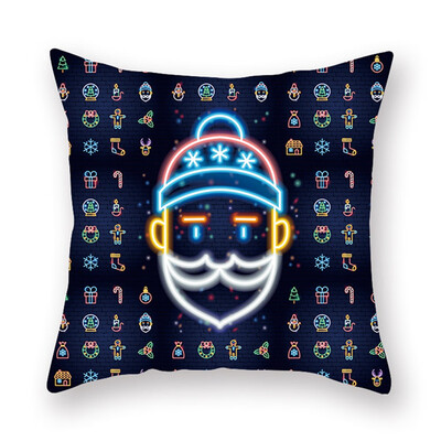

18X18 New Christmas Cushion Cover Neon Peach Skin Decorative Pillow Cover Sofa Pillowcase