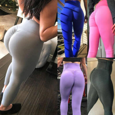 

Women Yoga Pants Hip Push Up Leggings Fitness Running Stretch Scrunch Trousers