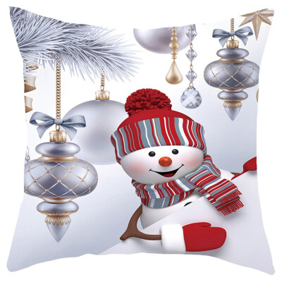 

〖Follure〗Christmas Sofa Pillow Case 3D Snowman Cushion Cover Decorative Covers