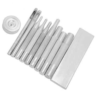 

Greensen 11Pcs DIY Hand Fixing Punch Hole Snap Button Kit Leather Craft Tool with Base