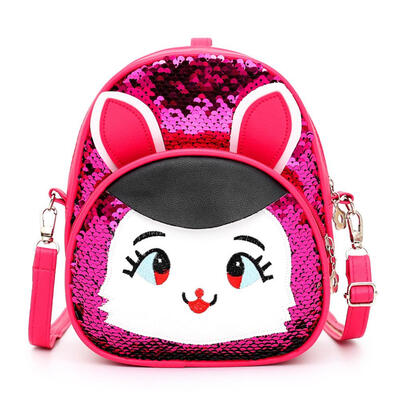 

Cartoon Rabbit Travel Backpacks Kids Sequins Knapsack Girls Shoulder Bags