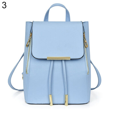 

Women Girls Fashion Faux Leather Agraffe School Backpacks Shoulder Bag Handbags
