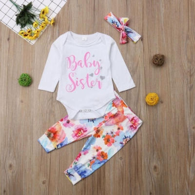 

Hot Newborn Baby Girls Long Sleeve Romper Jumpsuit TopFlower Long Leggings Pants Clothes Outfit Sets
