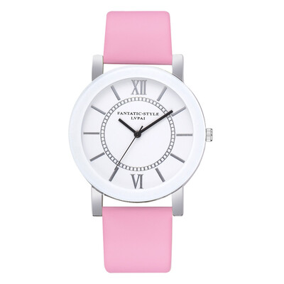 

High Quality Women Watches Simple Style Dial Ladies Quartz Wristwatch Candy Colors Leather Strap Clock Casual Reloj Mujer