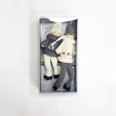 

2pcs Wool Christmas Dolls Tree Hanging Ornaments Holidays Gift Home Decoration