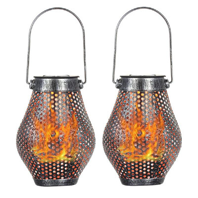 

LEDs Solar Power Energy Lantern Outdoor Lights Dancing Flicker Flame Sensitive Light Control Howllow-Out Design Night light Lawn