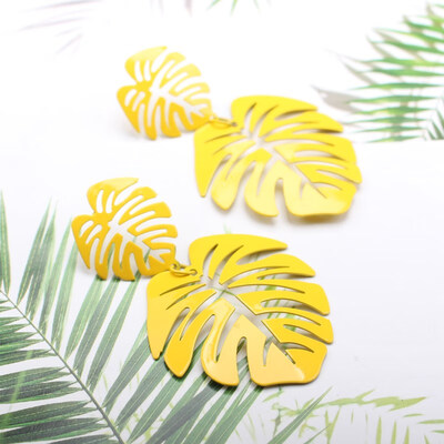 

Bohemia Big Leaves Pendant Earrings for Women New Design Fashion Metal Leaf Earrings Wedding Jewelry Exaggerated Christmas Gift