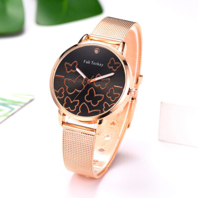 

RM Fashion Butterfly Flying Dance Dial Without Scale Ladies Mesh With Quartz Watch