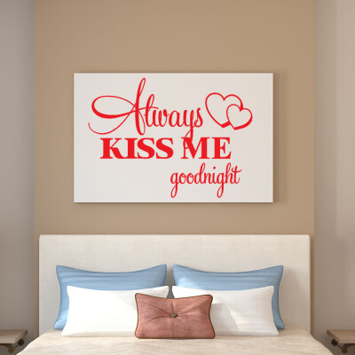 

〖Follure〗Always Kiss Me Goodnight Home Decor Wall Sticker Decal Bedroom Vinyl Art Mural