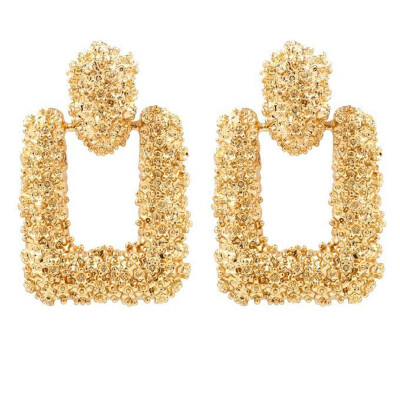 

Olaru Big Vintage Earrings for women gold color Geometric statement earring 2019 metal earing Hanging fashion jewelry trendy New