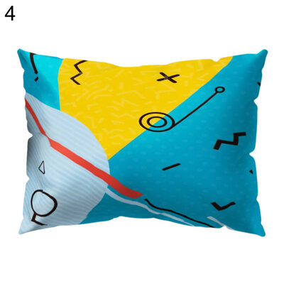 

Color Block Stripe Circle Pillow Case Cushion Cover Sofa Bed Car Office Decor