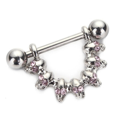 

Skull Gem Dangle Nipple Piercing Bar Ring Shield