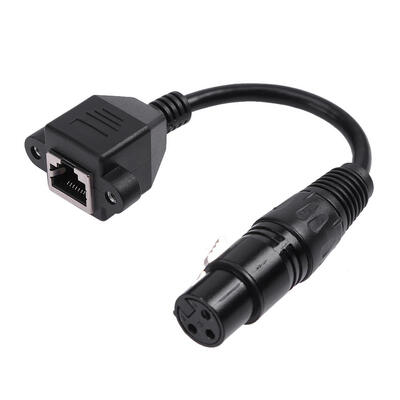 

18cm XLR 3 Pin Female to RJ45 Female Network Adapter Converter Cable Cord