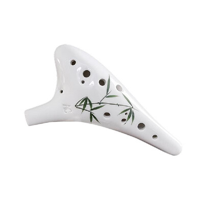 

12 Holes Round Head Ceramic Ocarina Alto C Hand Painted Musical Instrument with Lanyard Music Score Protective Bag For Music Lover