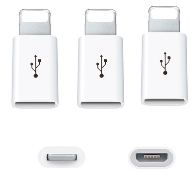 

3pcs Micro USB to 8 Pin Adapte for Apple iPhone XiPhone8iPhone Plus77 Plus6 6S