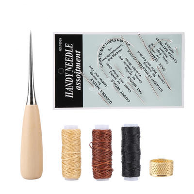 

Greensen DIY Hand-work Craft Leather Hand Sewing Tools Needle Thread Thimble Awl Kit