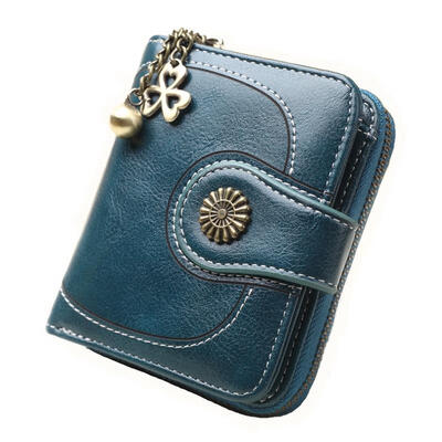 

Short Solid Womens Coin Purse Luxury Brand Clutch Bag Vintage Oil Wax Leather Wallet Hasp Mini Purses Pendant Card Pack