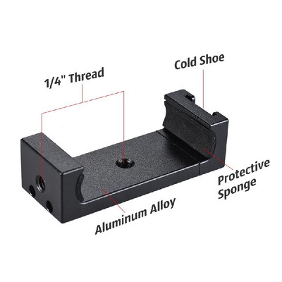 

Andoer Phone Tripod Mount Adapter Bracket Holder Clip with Cold Shoe for iPhone X 8 7 6s 6 5 plus for Samsung Sony Smartphone