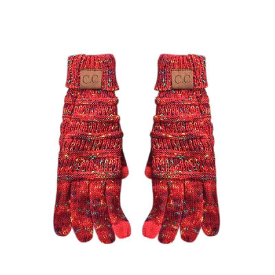 

Winter Warm Soft Knitted Fullfinger CC Gloves Anti-Slip Touch Screen Smart Cellphone Finger Tips Mittens Thermal Glove