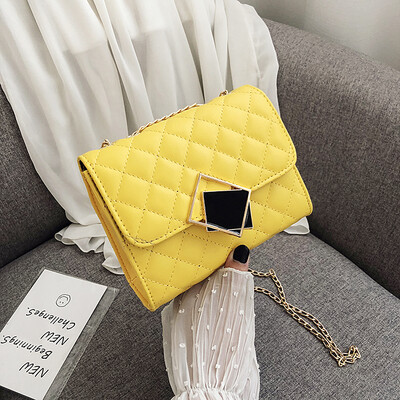 

Casual temperament Sen wild slanting small square bag 2019 new Korean fashion simple rhombic chain shoulder bag