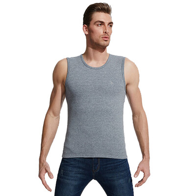 

Playboy PLAYBOY Mens Dongli velvet warm vest warm vest men plus velvet thick wide shoulder round neck bottoming cotton sleeveless underwear vest light gray XXXL