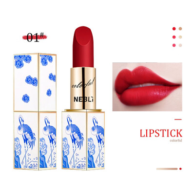 

Lips Makeup Waterproof Long Lasting Pigment Nude Red Velvet Matte Lipstick Make Up Luxury Chinese Style