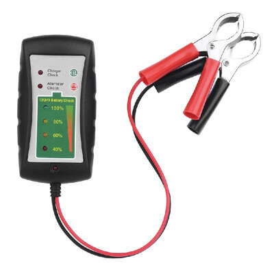 

12V24V DC Car Battery Clip Tester LED Alternator Diagnostic Tester Check Battery Condition & Alternator Charging for Car Motorcy