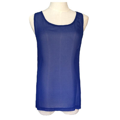

New Fashion Women Chiffon Vest Back Bow Sheer Blouse Sleeveless Round Neck Tank Top