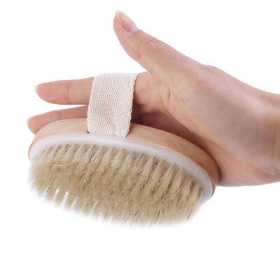 

Natural Bath Bristle Body Brush Dry Brushing Cleansing Exfoliating Sponge Scrub