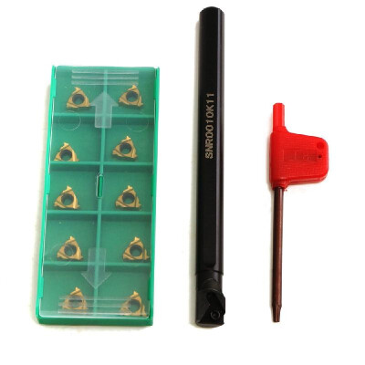 

SNR0010K11 Internal Lathe Threading Boring Turning Tool Holder 10Pcs 11IR A60 Inserts Wrench