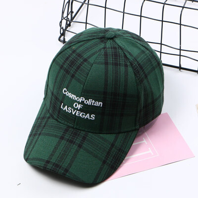 

South Korea Harajuku letters embroidered Plaid baseball cap casual England wild men&women Cap tide visor
