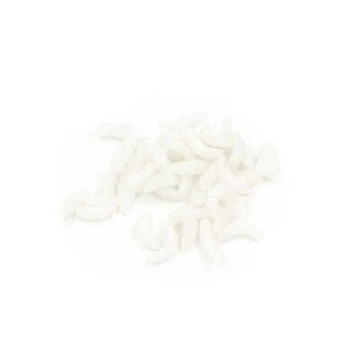 

Lixada 100Pcs 2cm 05g Artificial Soft Fishing Lures Lifelike Simulation Worm Maggot Grub Shape Baits Fishy Smell
