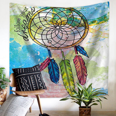 

Wall Hanging Dream Catcher Wall Tapestry Hippie Tapestry Colorful Tapestry Psychedelic Bohemian Feather Wall Tapestry