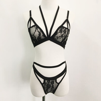 

Womens Hollow Out 2pcs Underwear Lace Sexy Hollowed Bra Panties Set Lingerie