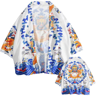 

Toponeto Fashion Lovers Individuality Print Top Blouse Kimono Hot Spring Clothing