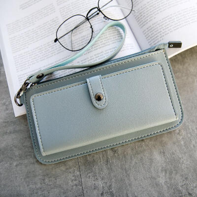 

2019 New Womens Wallet Simple Long Multi-function Zipper Wallet Card Holder Hasp Leather Female Coin Purse Clutch Money