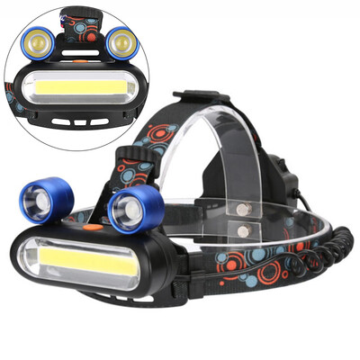 

COB High Power Headlamp Rechargeable Light 3AA 18650 Li-ion Battery Excluding
