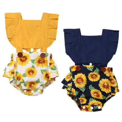 

Toddler Baby Girls Sunflower Romper Bodysuit Jumpsuit Outfit Set Sunsuit Clothes