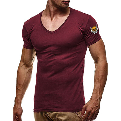 

Toponeto Summer Mens Fashion Casual Letter Solid Color Print Short Sleeve T-Shirt Blouse