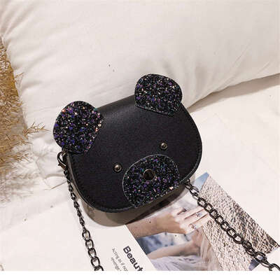 

Women Cute Girls Kids Children High Cartoon Bear Design Cross-body Handbag PU Shoulder Messenger Bag
