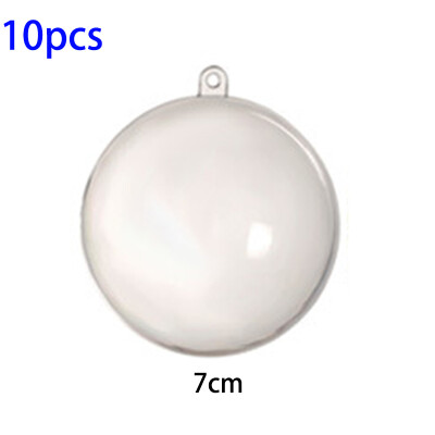 

10X Clear Plastic Ball Baubles Plastic Fillable Christmas Ornament Hanging Decor