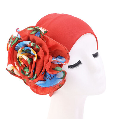 

1Pc Women Flower Elastic Turban Cancer Chemo Cap Beanie Scarf Muslim Caps Head Wrap Cap